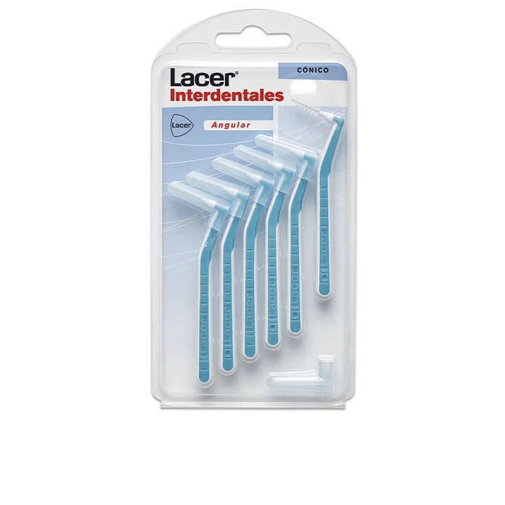 6 db-os intradentális fogkefe készlet, LACER, kék