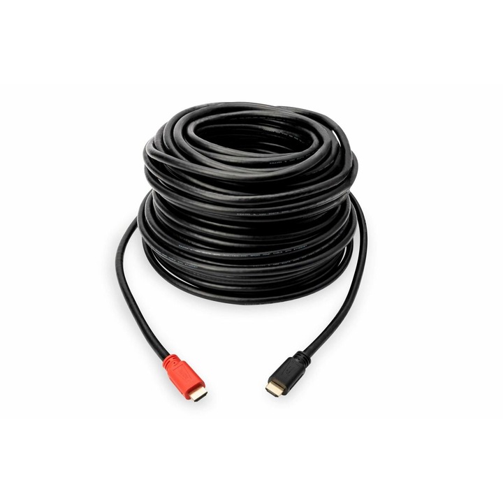 HDMI кабел DIGITUS AK-330105-150-S, позлатени конектори, 3D, черен, 15м