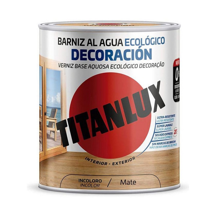 Lac pe baza de apa Titanlux Ecologic, mat, incolor, 250ml
