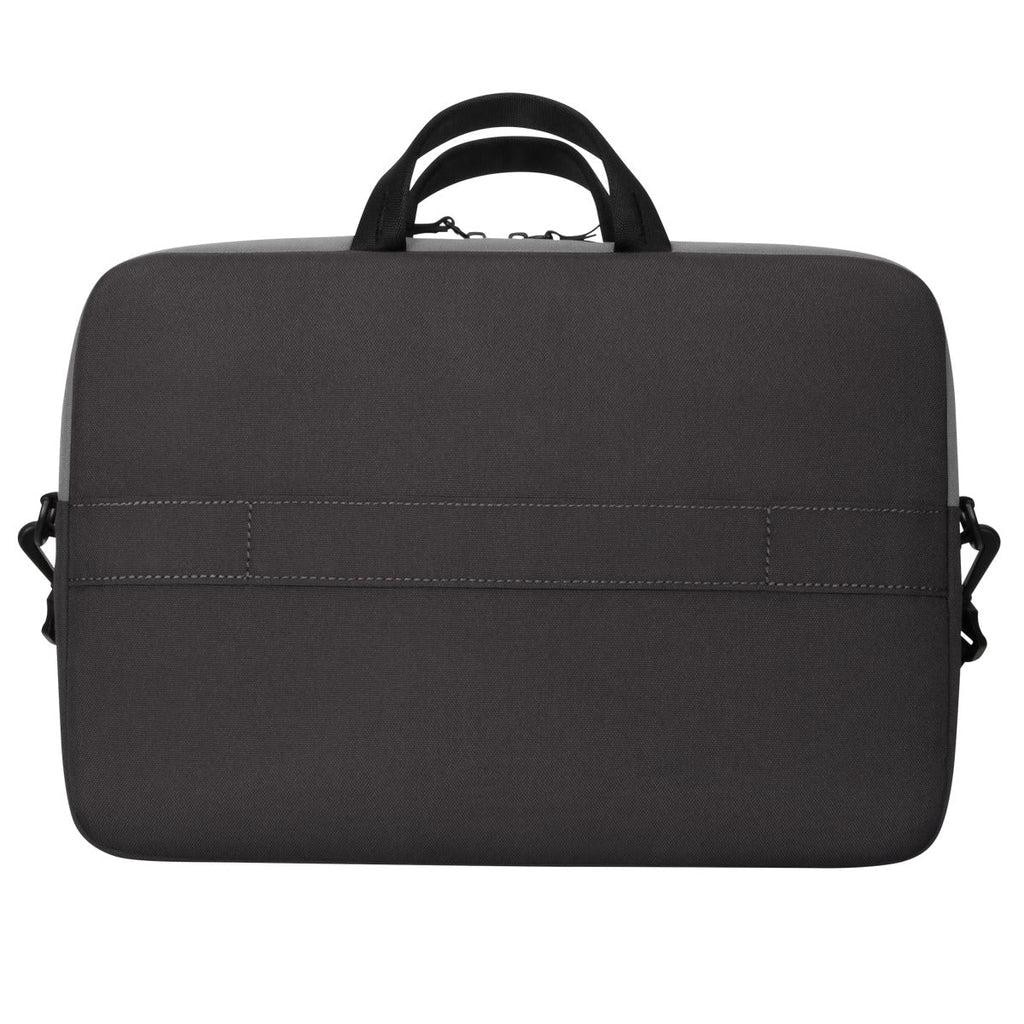 Geanta laptop Targus Sagano EcoSmart, pentru laptopuri de 16" sau mai mici, material RPET500, dimensiuni: 42 x 5 x 30 cm, greutate 0.53 kg, negru/gri