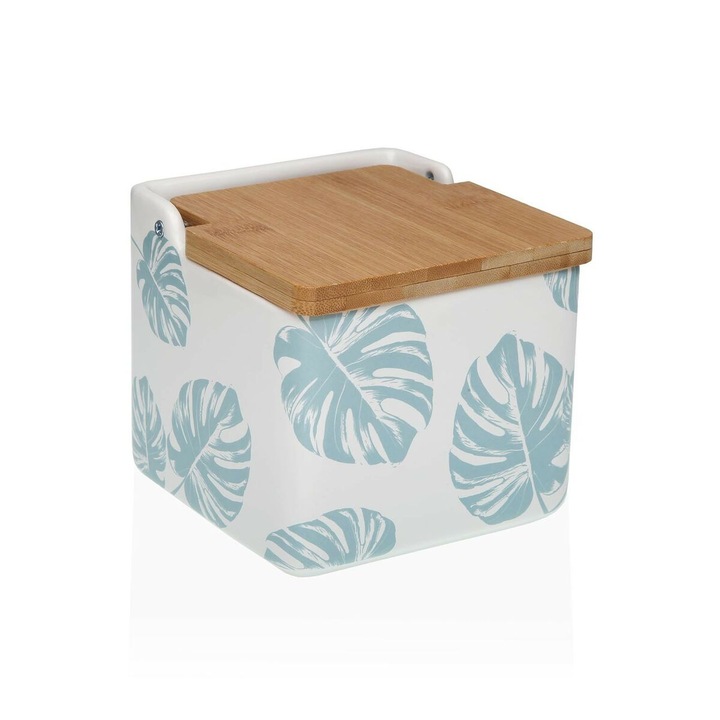 Тиган за сос Versa с капак, керамичен, син, 12,2x11,5x12,2 см