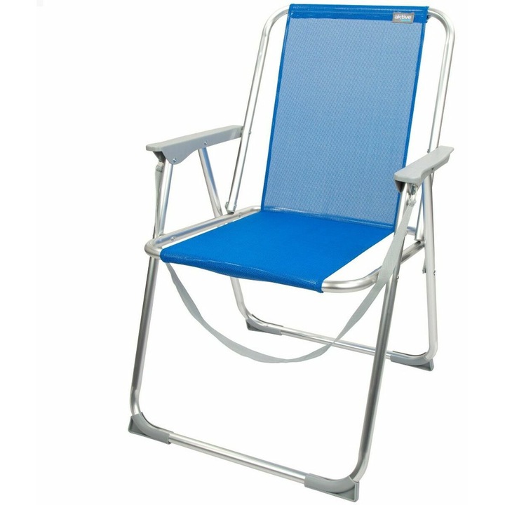 Set 4 scaune pliante Aktive Gomera, usor de transportat si depozitat, albastru, 44x76x45cm