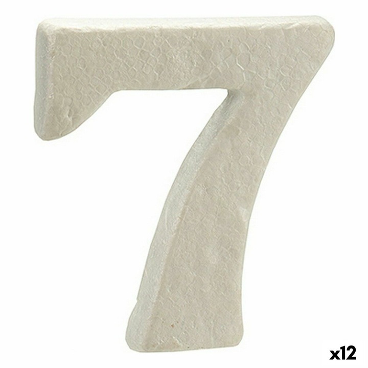 Set Numere Decorative Pincello, Polistiren, Alb, 2x15x10cm, 12 Bucati