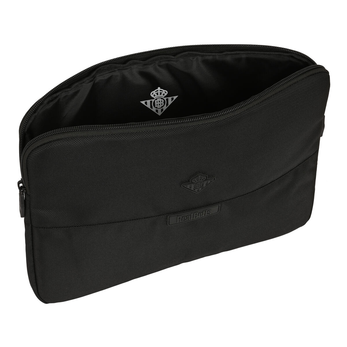Husa laptop, Real Betis Balompie, Poliuretan/Nylon, 14", 34 x 25 x 2 cm, Negru