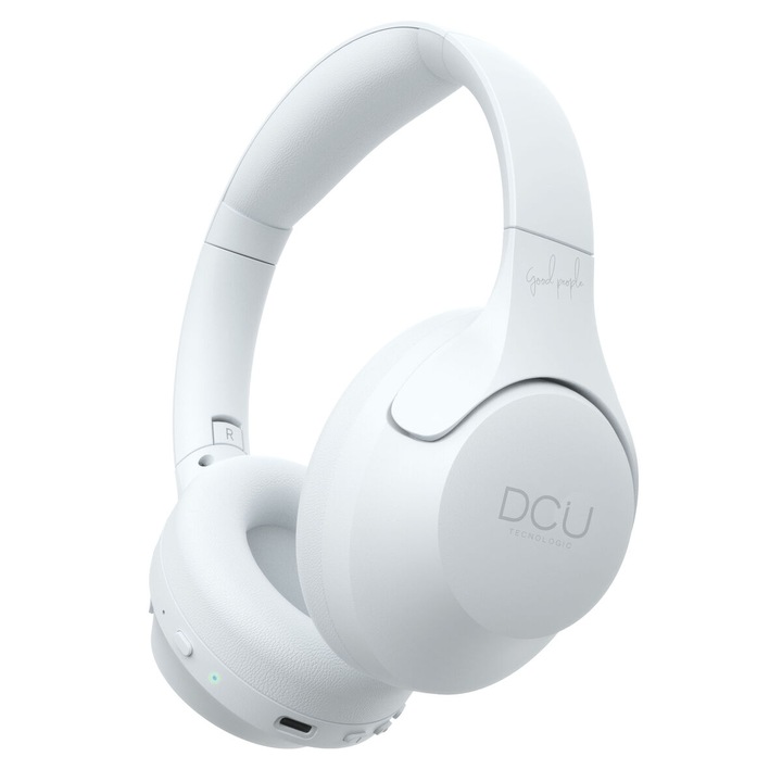 Безжични слушалки, DCU Technologic, True Immerse ANC, Bluetooth, бели