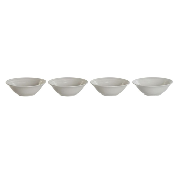 Set Boluri bucatarie, DKD Home Decor, Portelan, Alb, 17x17x7cm