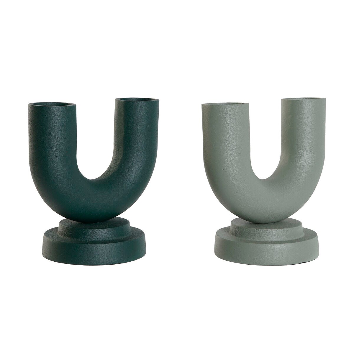Set 2 Vaze decor, Home Esprit, Aluminiu, Verde, 18x13x19cm - eMAG.ro