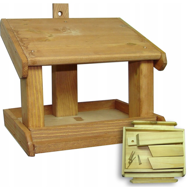 Hranitoare pentru pasari Koniuszek Ogrody, lemn de pin, natur