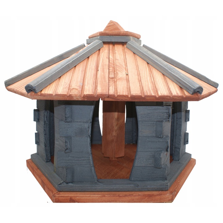 Casuta de pasari, Koniuszek Ogrody, Lemn, Maro/Negru