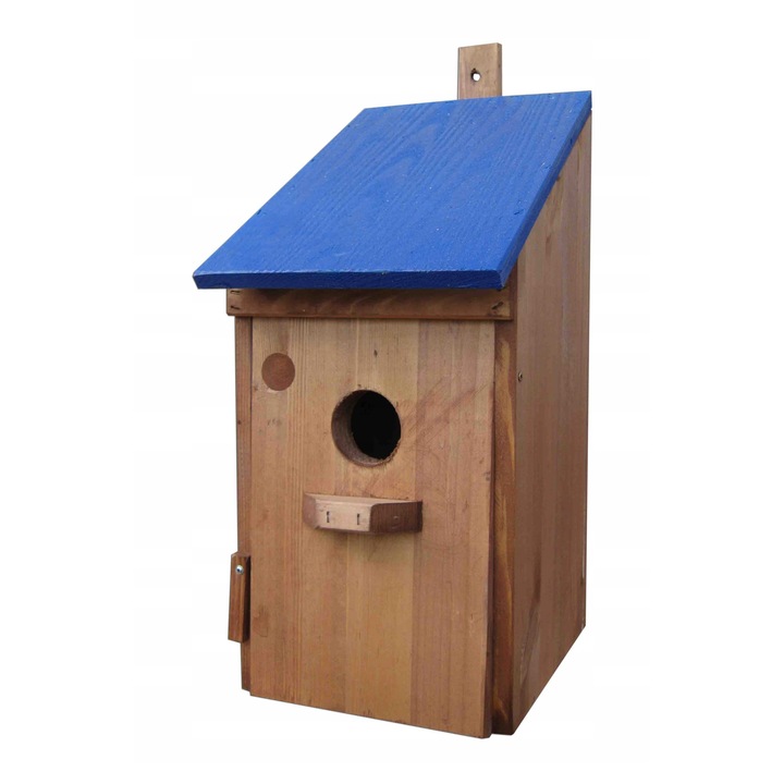 Casuta pentru pasari Koniuszek Ogrody, lemn de pin, acoperis extins, albastru