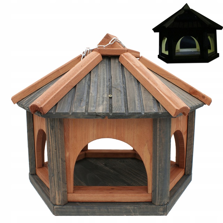 Hranitor pentru pasari, Koniuszek Ogrody, Lemn, Gri