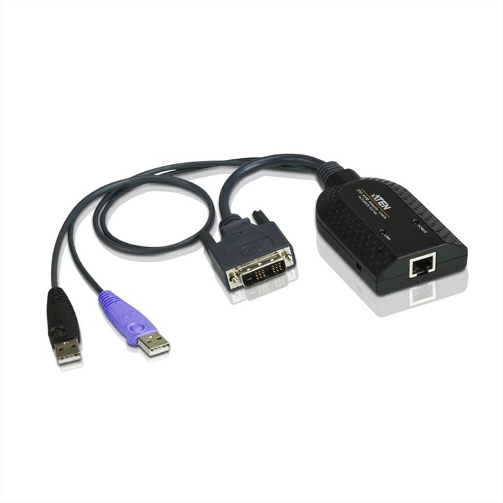 Adapter kábel DVI USB, KVM, ATEN, Fekete