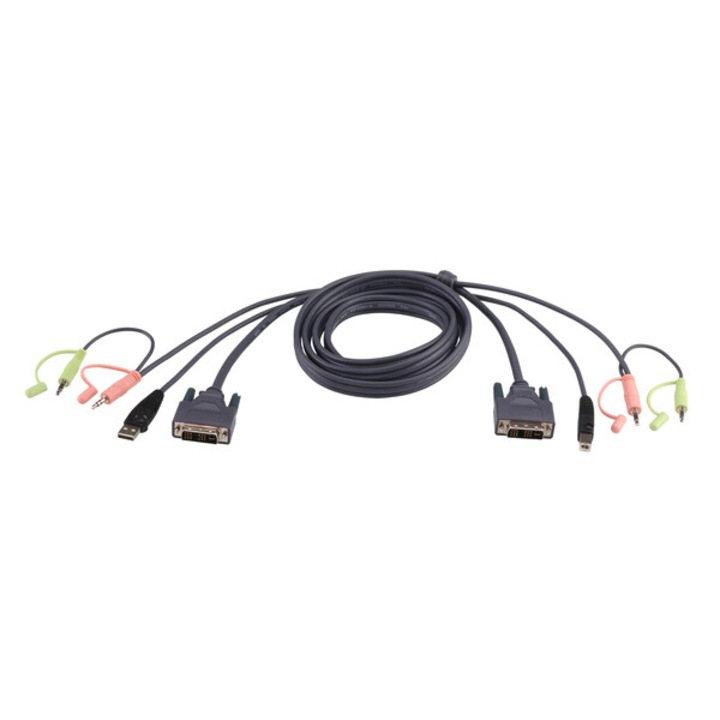 KVM DVI-D kábel, ATEN, 1,8 m, fekete