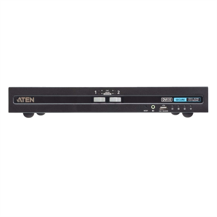 Biztonságos KVM kártyaolvasó, ATEN, CS1182D4C modell, 2 USB port, 4K DVI