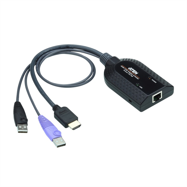 KVM adapter kábel Aten KA7188, USB, HDMI, fekete
