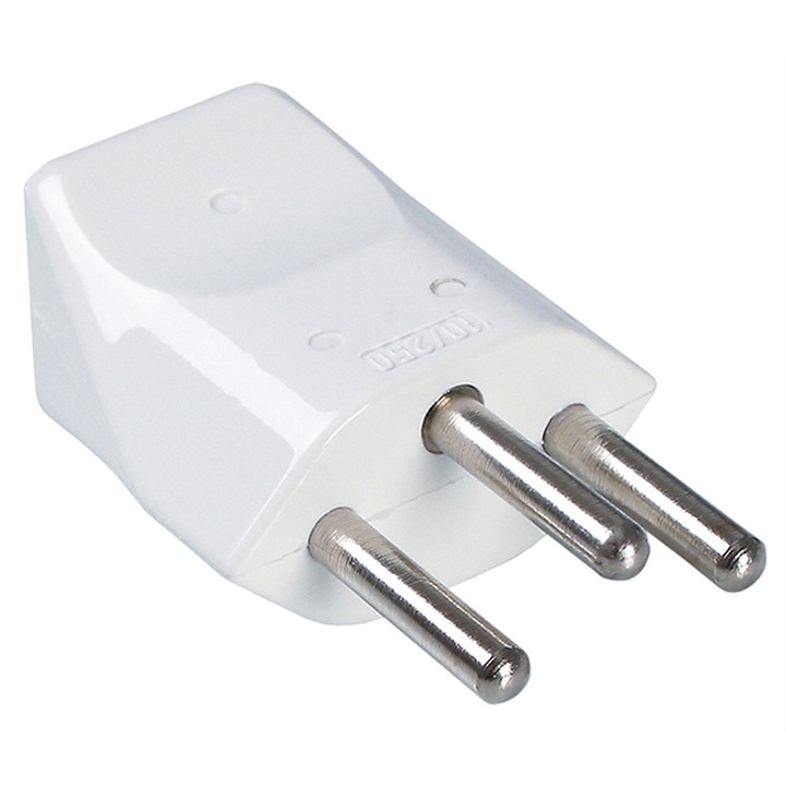 Stecher de impamantare, Bachmann, Termoplastic, 10A, 250V, Alb