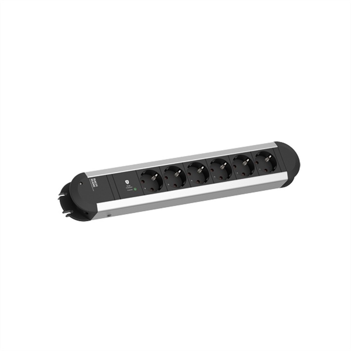 Тройка, Bachmann, CEE7/7, 6 контакта, 2,0 м, Черен