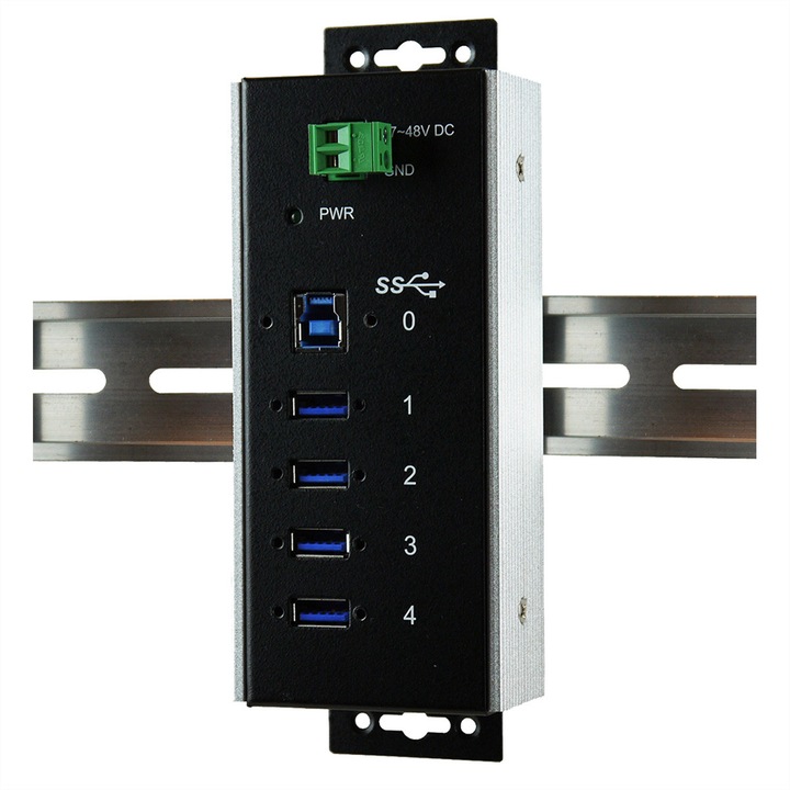 Concentrator USB Metalic, Exsys, Metal, Alb, Compact