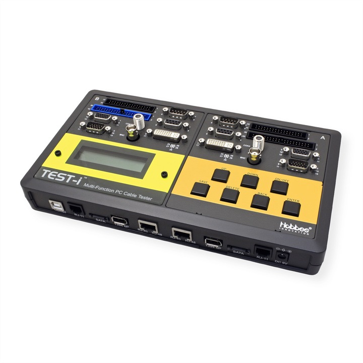 Тестер за кабели, Hobbes, LCD, 250 x 138 x 44 mm, черен