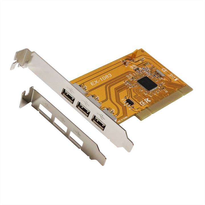 Placa PCI USB, Exsys, 3 porturi, 33MHz