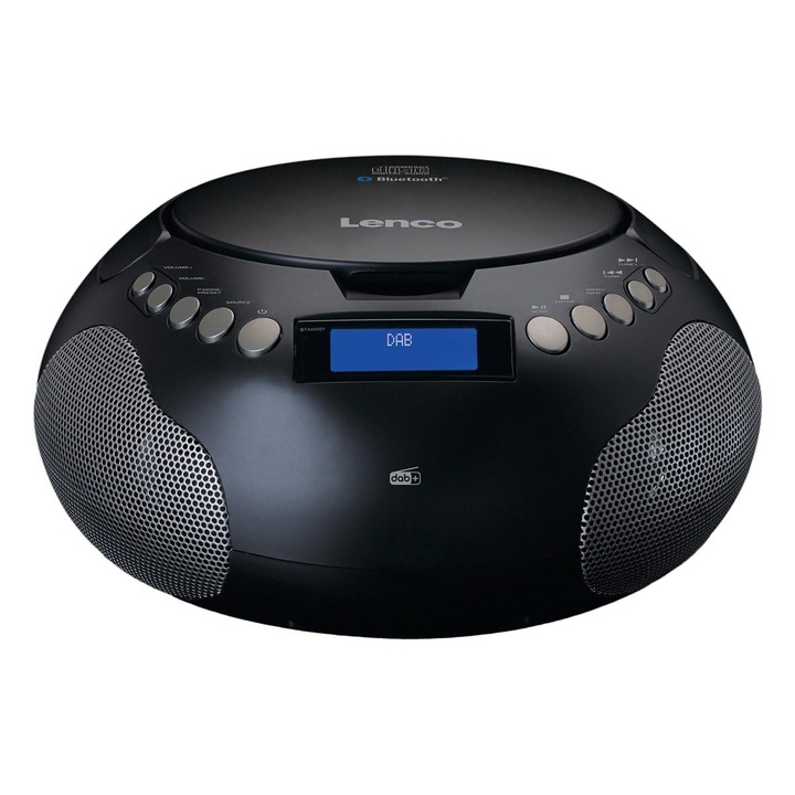 Radio player portabil, Lenco SCD-341, DAB+ / FM, Gri/Negru