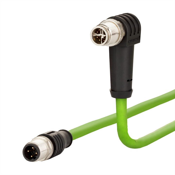 Cablu Ethernet, Metz Connect, M12 8-pini, 2m, Verde