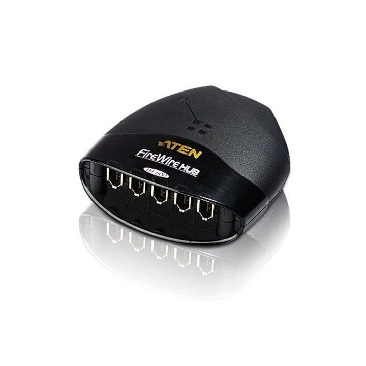 ATEN 6-портов FireWire хъб, 100/200/400 Mb/s, 10.09x9.14x3.33cm, пластмаса