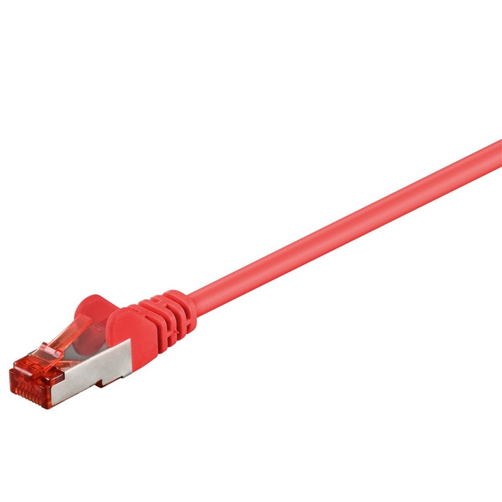 Cablu conector CAT 6, S/FTP, 1.5 m, Rosu