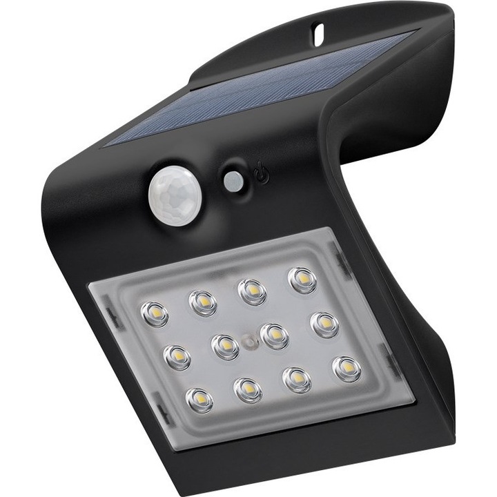 Aplica solara LED, Goobay, ABS, 1.5 W, Negru