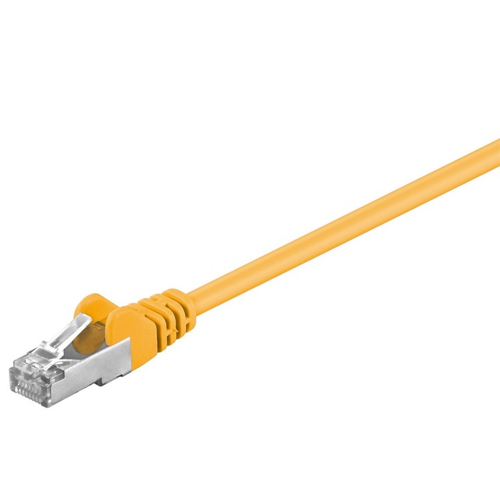 Cablu conector, model CAT 5e, F/UTP, galben, Lungime cablu 50 m