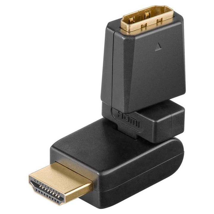 Goobay адаптер, HDMI мъжки/HDMI женски, черен