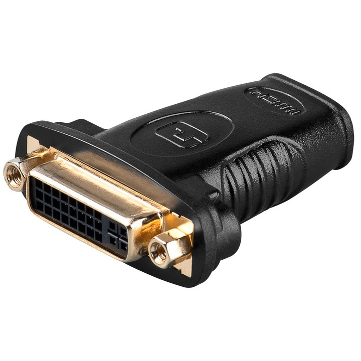 Adaptor HDMI/DVI-I, Tip A, Negru/Auriu