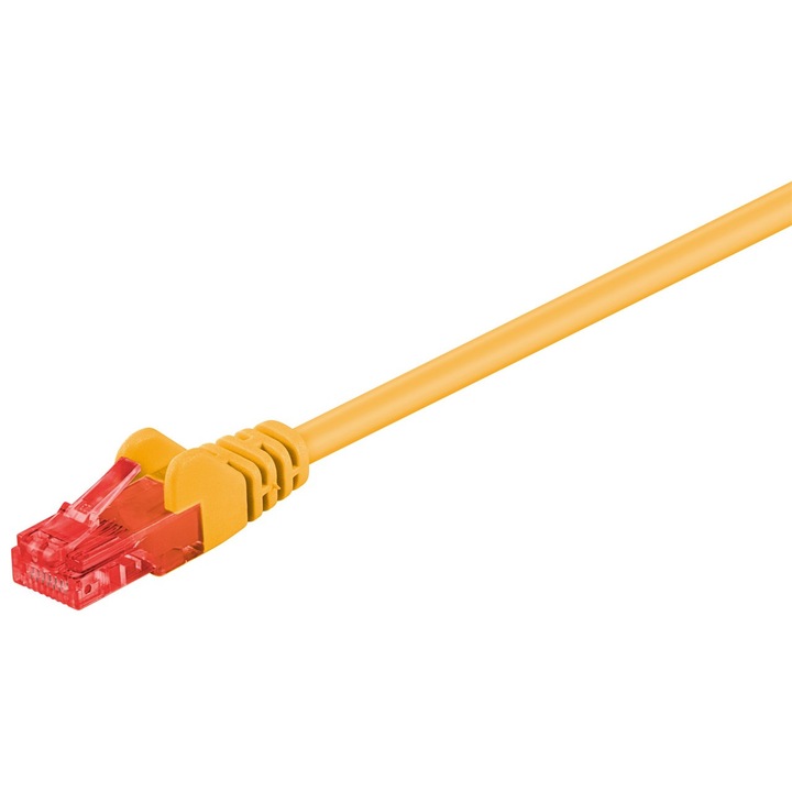 Cablu de conectare CAT 6, U/UTP, Galben, 0,5 m