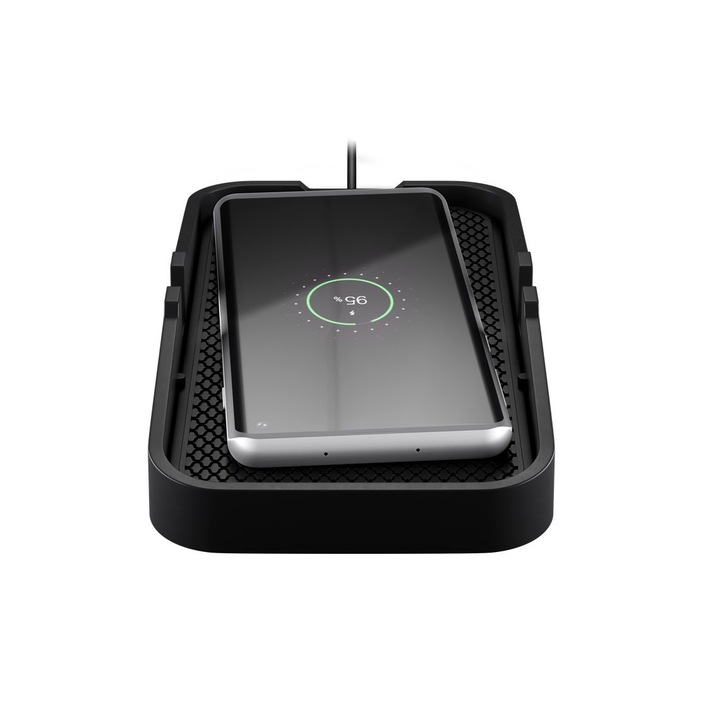 Incarcator auto wireless 15W, Compatibil Qi, Negru