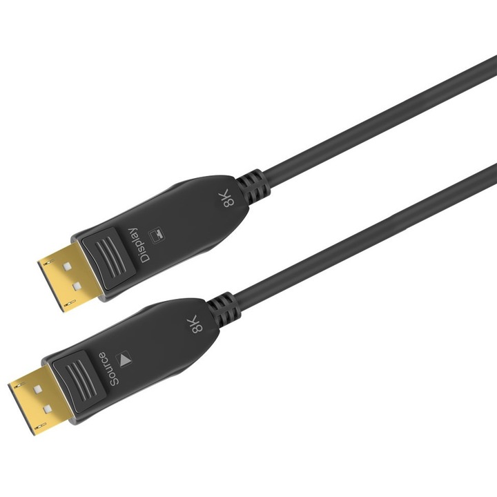 Cablu de conectare cu fibra optica, 30m, Negru