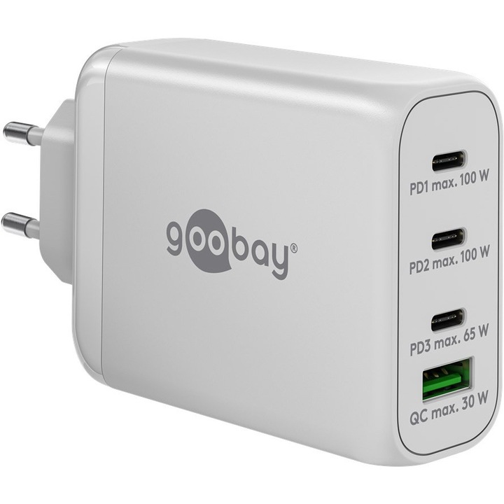 Incarcator rapid multiport, Goobay, Universal, USB-C PD, 100W, Alb