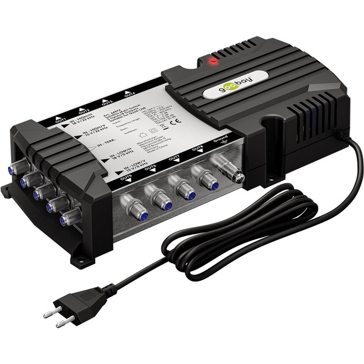 Multiswitch, Goobay, 5 bemenet/8 kimenet, fekete