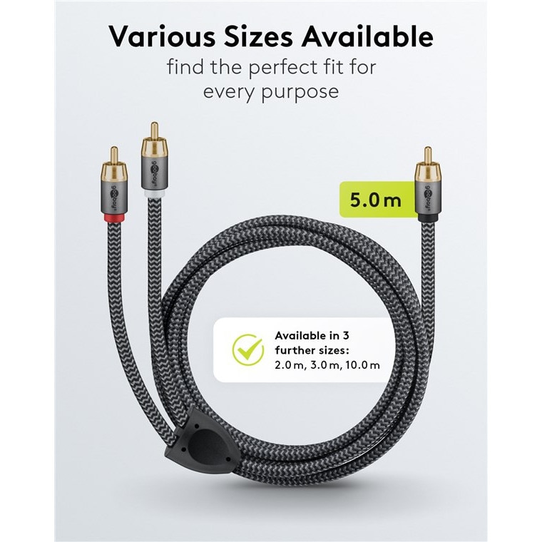 Cablu Y RCA, 5 m, Gri - eMAG.ro