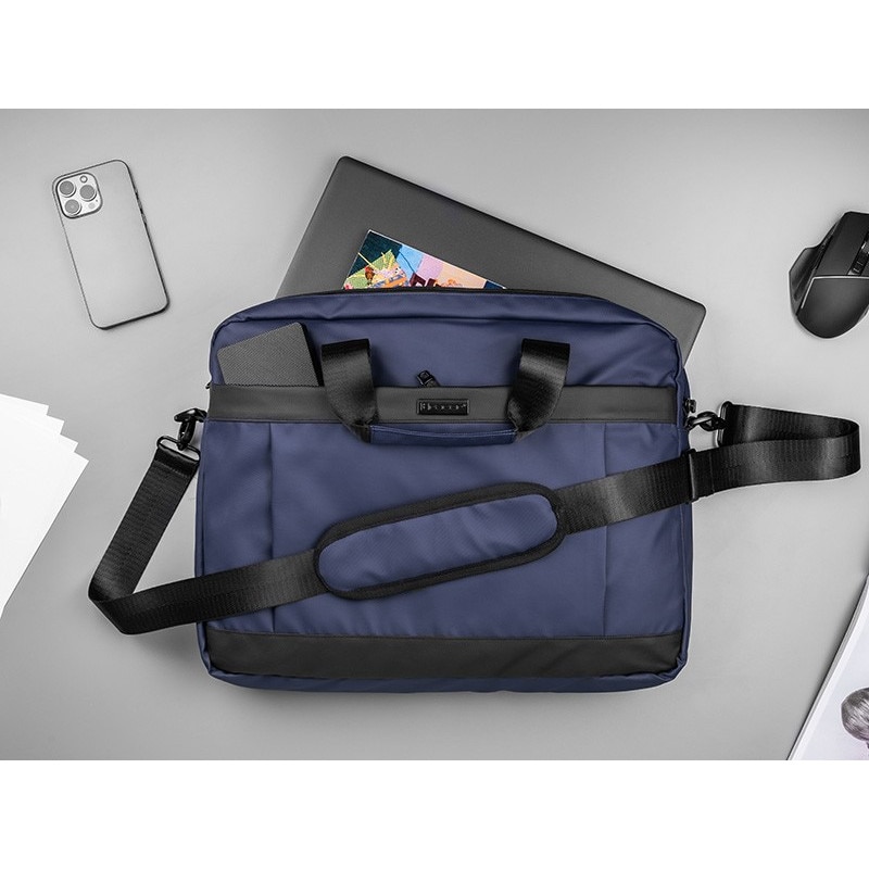 Geanta laptop, Tracer, Poliester, Compartimentat, 15.6", Albastru