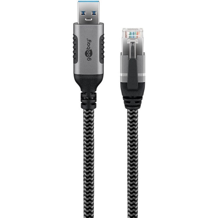 Cablu Ethernet, USB-A/RJ45, 1.5 m, Negru