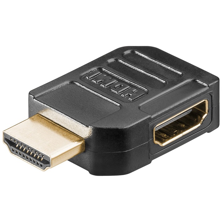HDMI 90 адаптер, 8K@60Hz, 48 Gbit/s, черен/златист