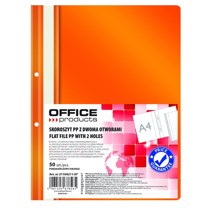 Dosar, Officespot, 0,12/0,18mm, Portocaliu, 50 bucati