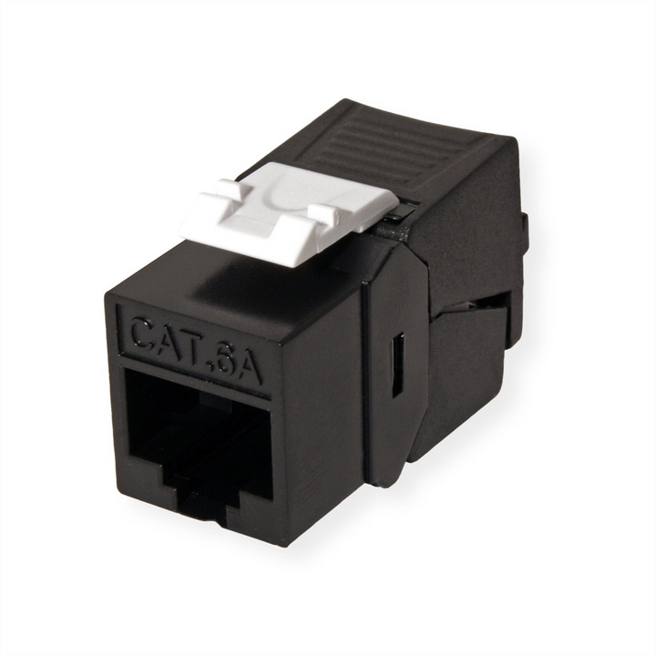 Адаптер, ROLINE, Cat.6A (клас EA), Keystone, неекраниран, без инструменти, компактен, черен