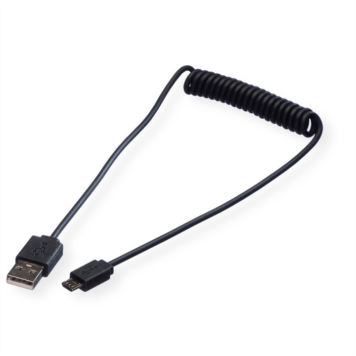 Cablu de date, Roline, USB-A/Micro USB, 1 m, Negru