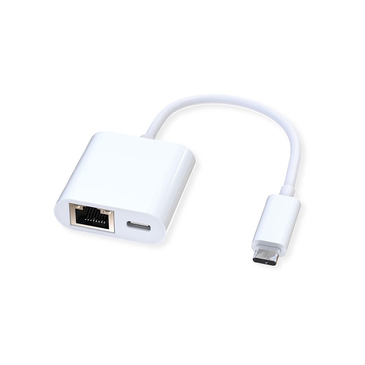 Адаптер Roline 12.02.1100, USB 3.2 Gen 2 Type C към Gigabit Ethernet, 1x PD 100W