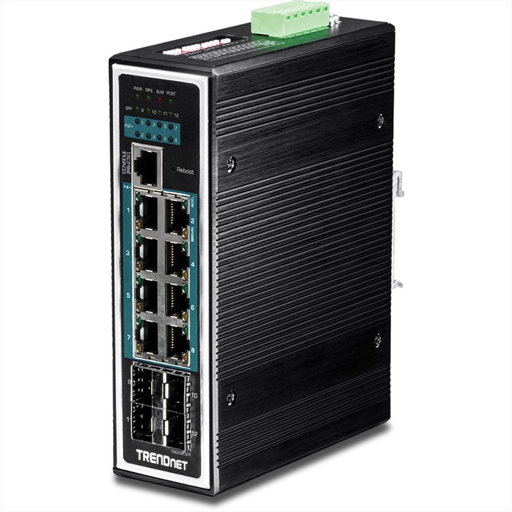 Kapcsoló, Trendnet, 12 port, 240 W, fekete/fehér