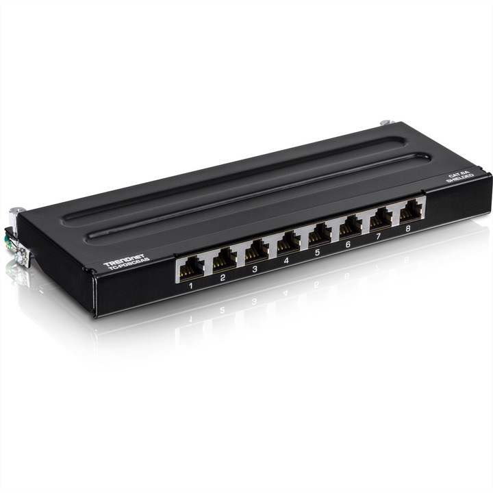 Patch panel, Trendnet, 8 port, fekete