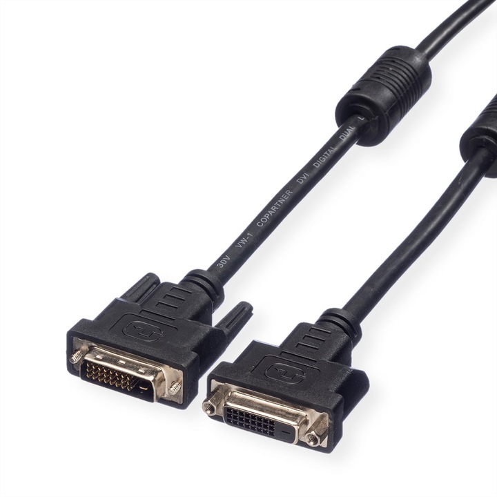 DVI kábel, Value, 2 m, Fekete
