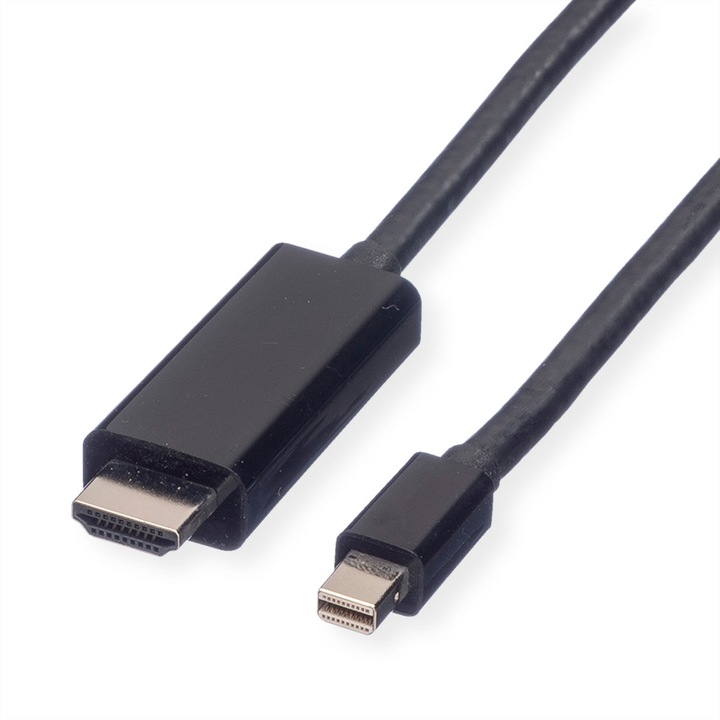 Mini displayport kábel, Value, 1 m, fekete