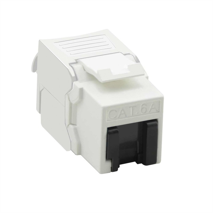 Keystone modul Cat.6A, érték, fém, fehér